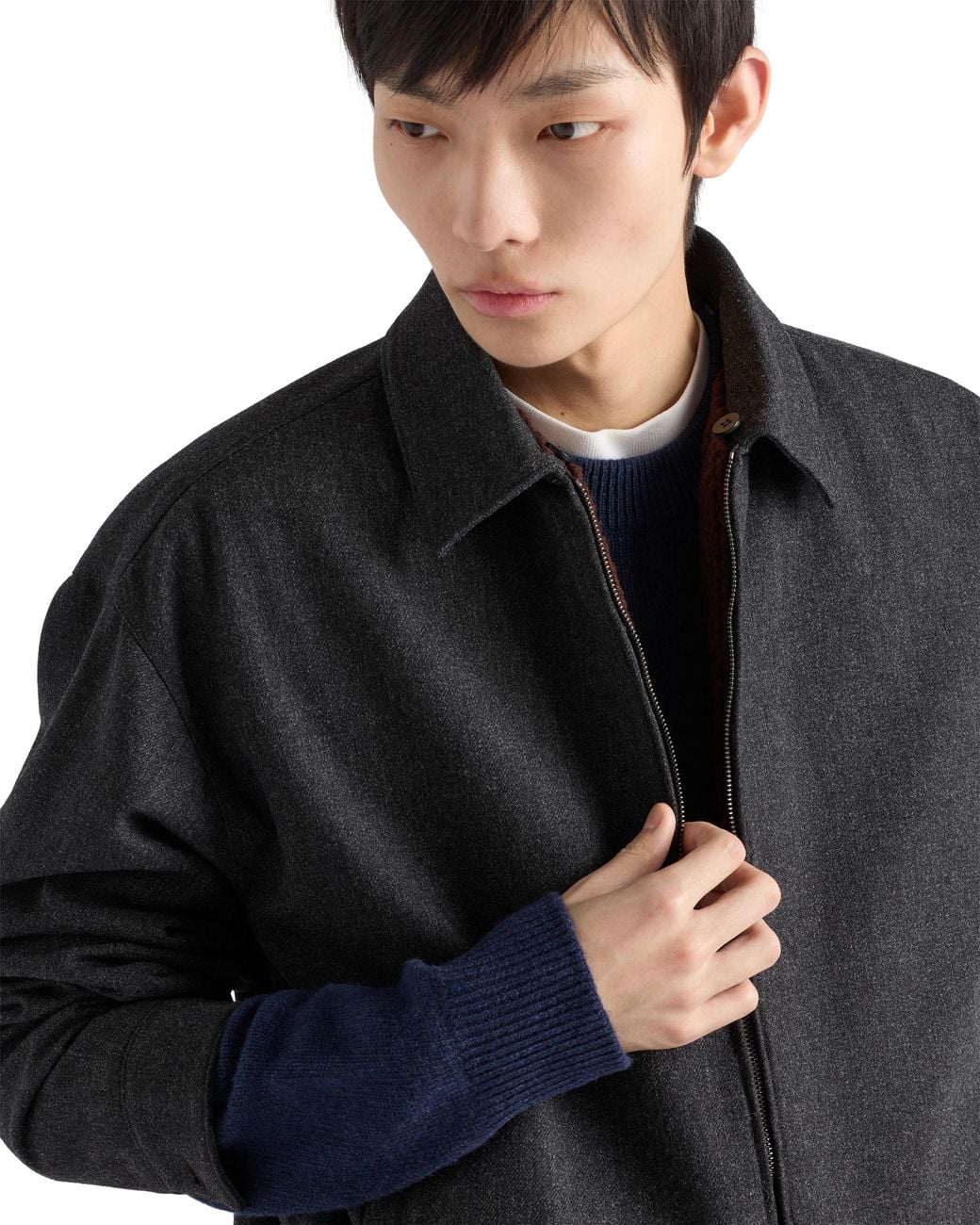Prada Blue Re-Cashmere Crew-Neck Sweater for men