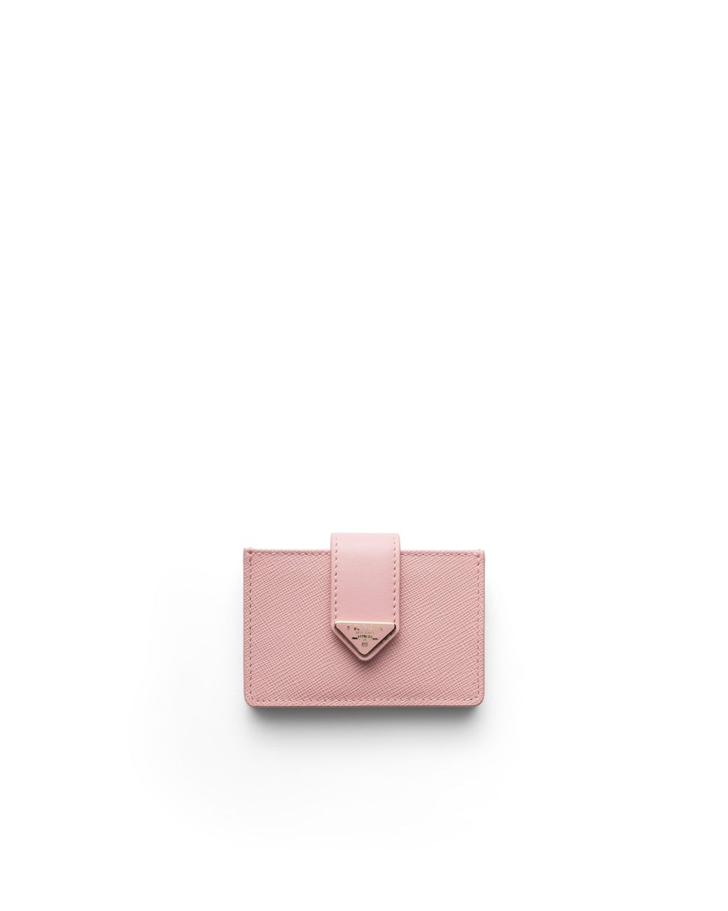 Prada Pink Saffiano And Smooth Leather Card Holder