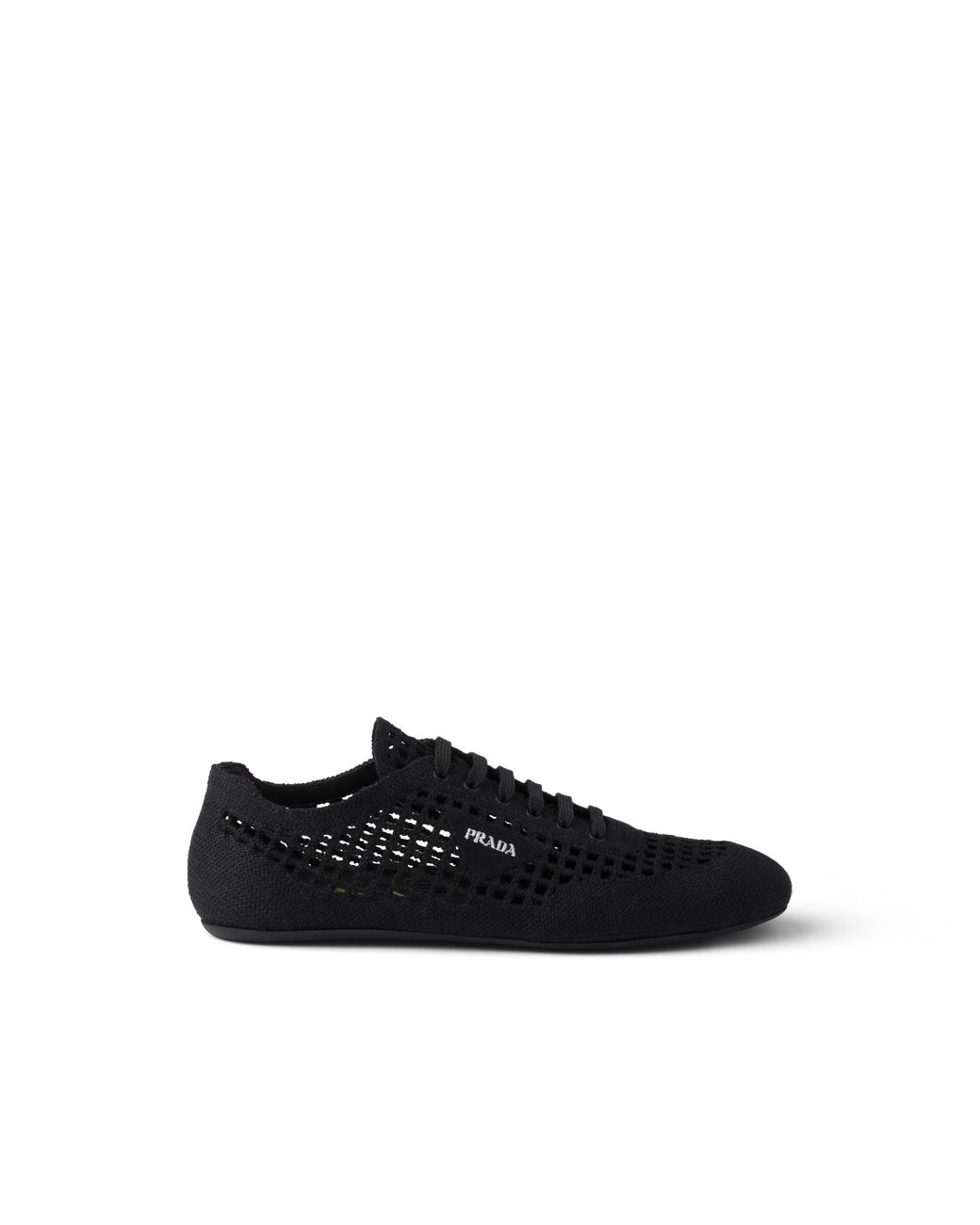 Prada Black Collapse Crochet Laced Sneakers