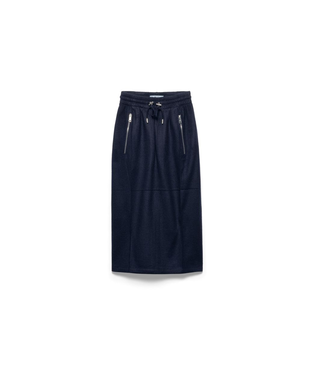 Prada Blue Wool-Cashmere Midi Skirt