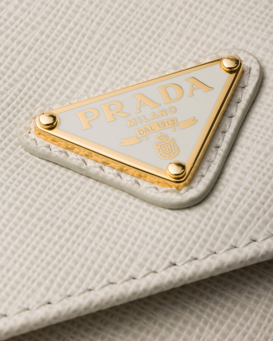 Prada Natural Saffiano Leather Wallet With Shoulder Strap