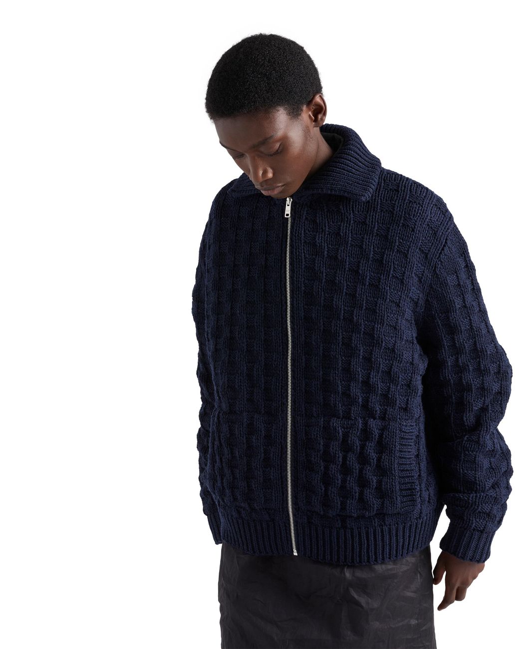 Prada Blue Wool Cardigan