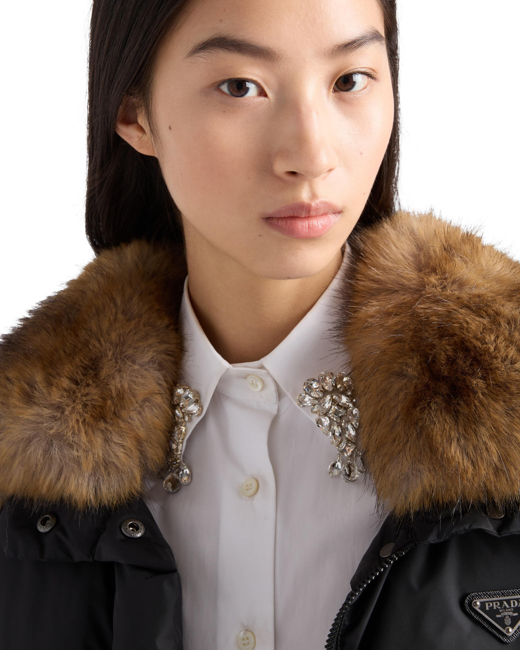 Prada Black Tech Canvas Down Jacket