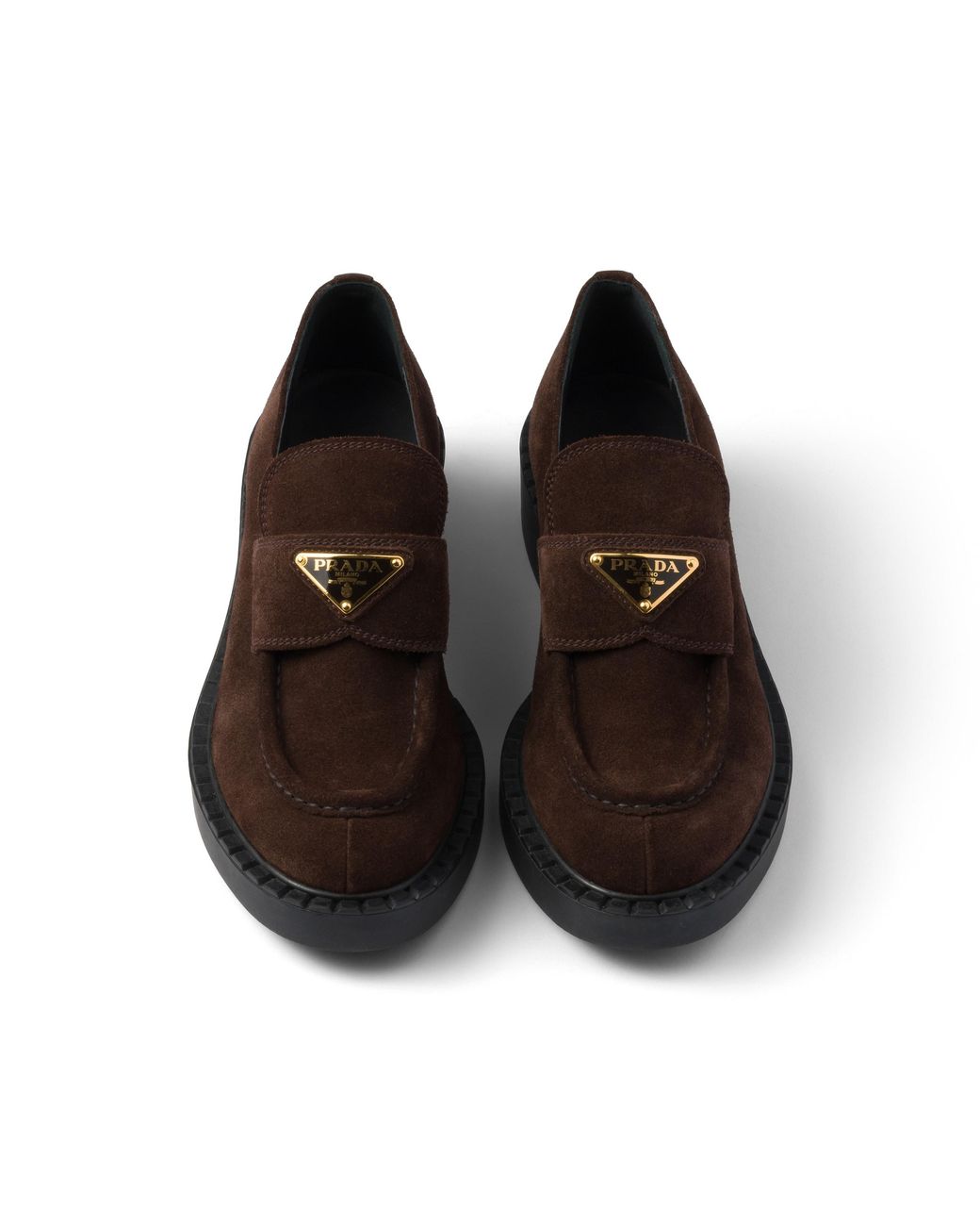 Prada Brown Chocolate Suede Loafers