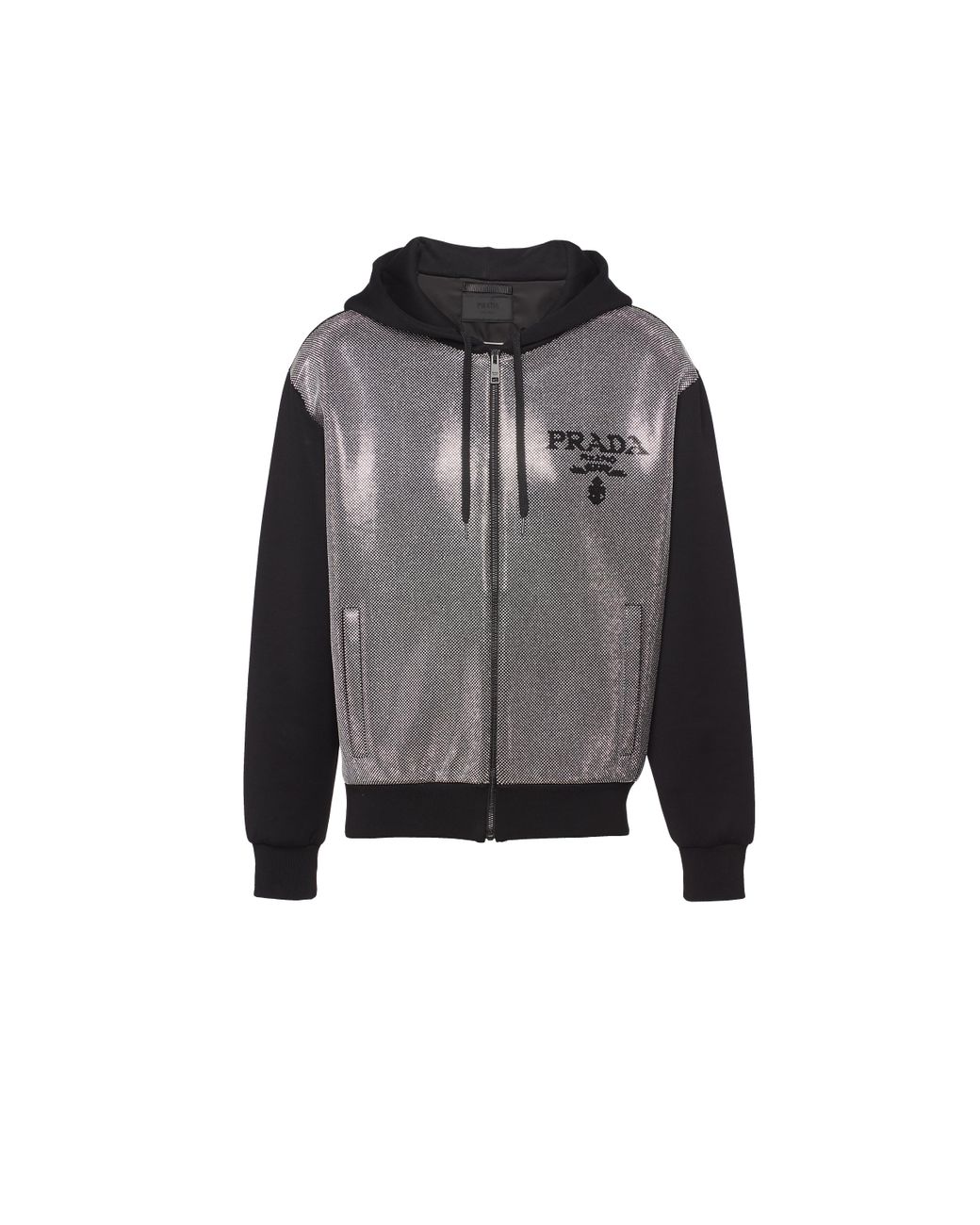 Prada Studded Technical Fabric Hoodie in Black for Men | Lyst UK