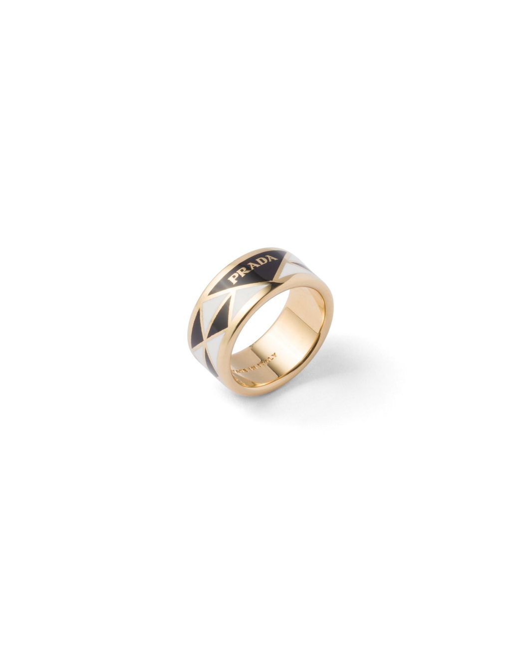 Prada White Enameled Metal Ring