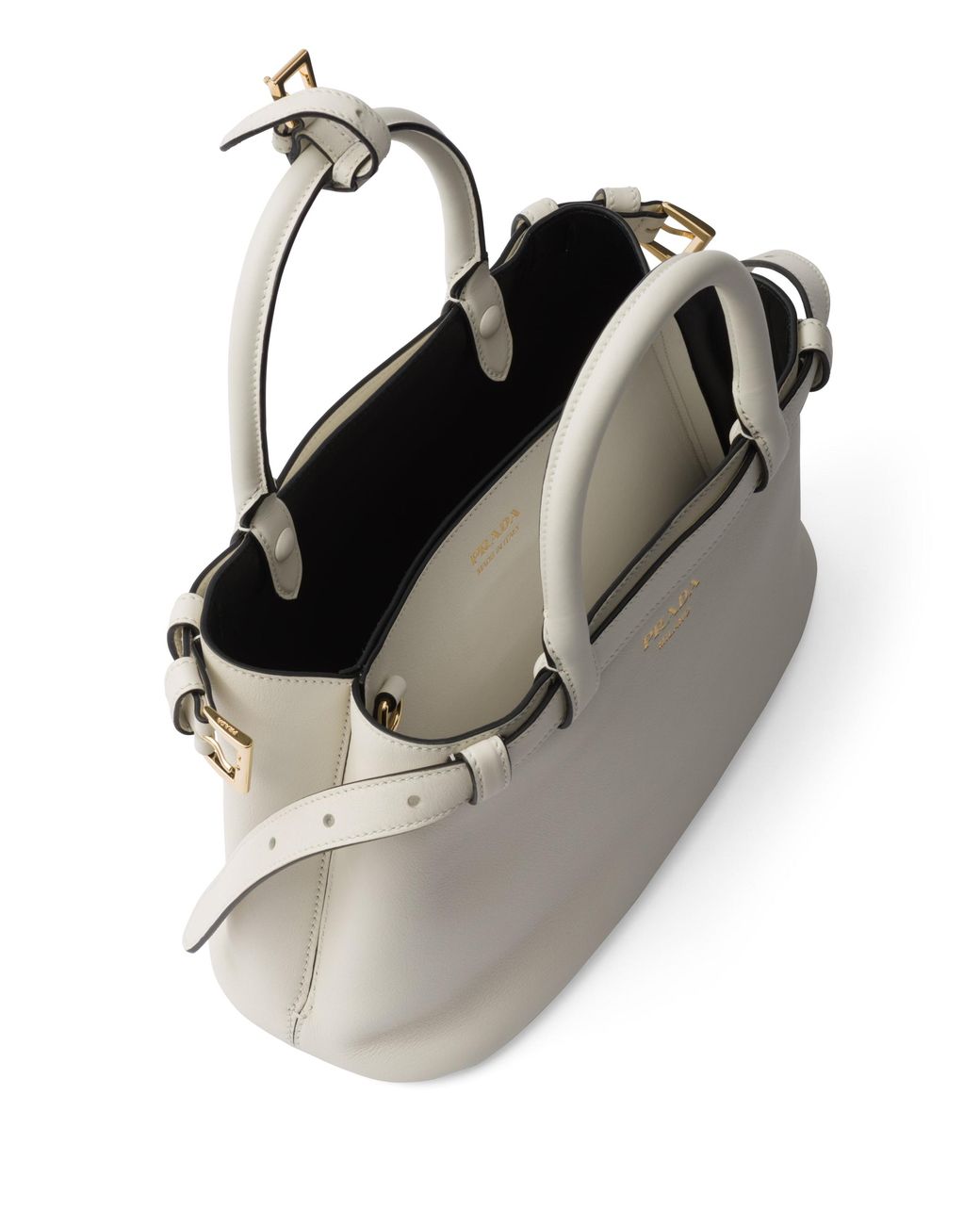 Borsa Buckle Small di Prada in White
