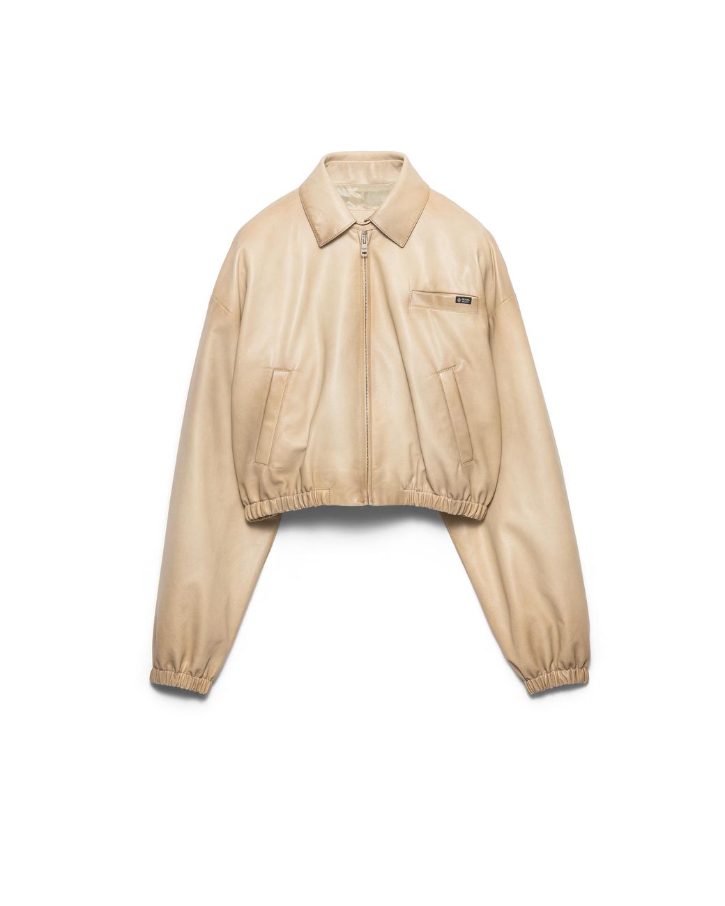 Prada Natural Cropped Nappa Leather Jacket