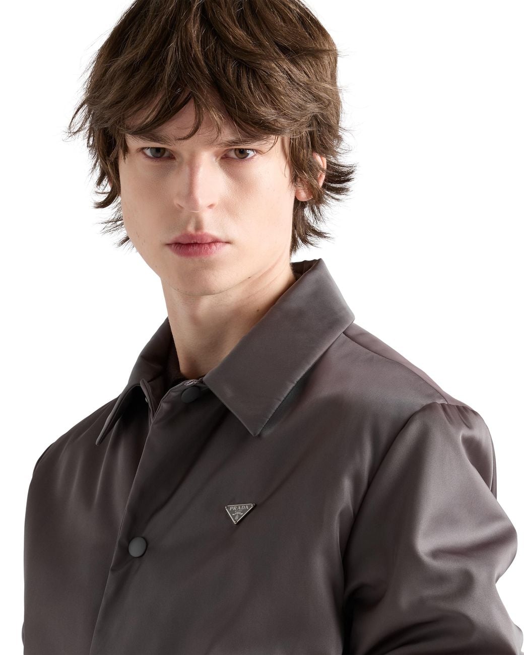 Prada Brown Re-Nylon Blouson Jacket, Iron for men