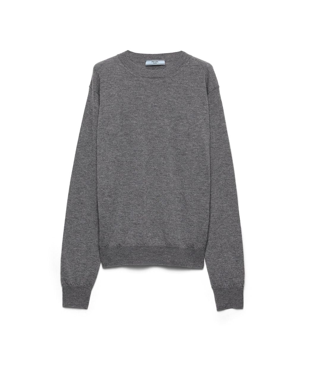 Prada Gray Cashmere Crew-Neck Sweater