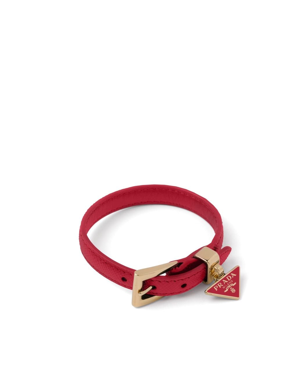 Prada Red Saffiano Leather Bracelet