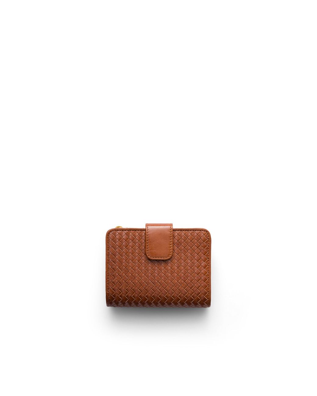 Prada Brown Small Woven Madras Leather Wallet