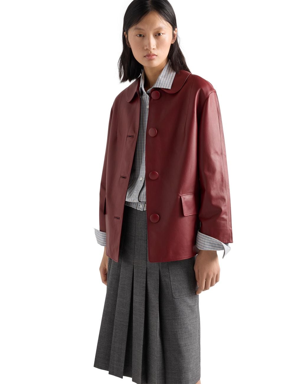 Prada Red Nappa Leather Jacket