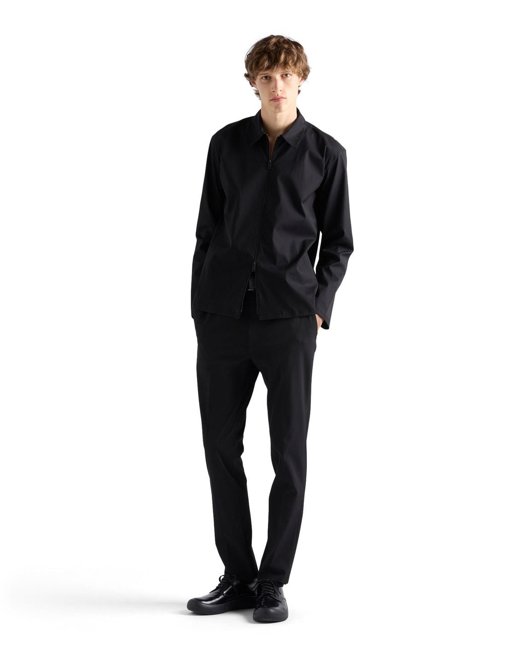 Prada Black Stretch Cotton Shirt for men