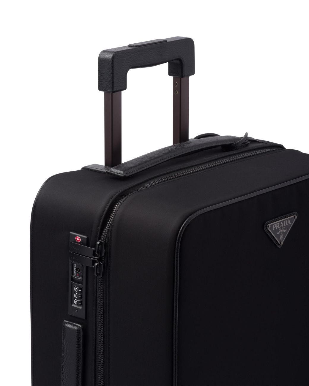 Prada Black Re-Nylon And Saffiano Leather Trolley