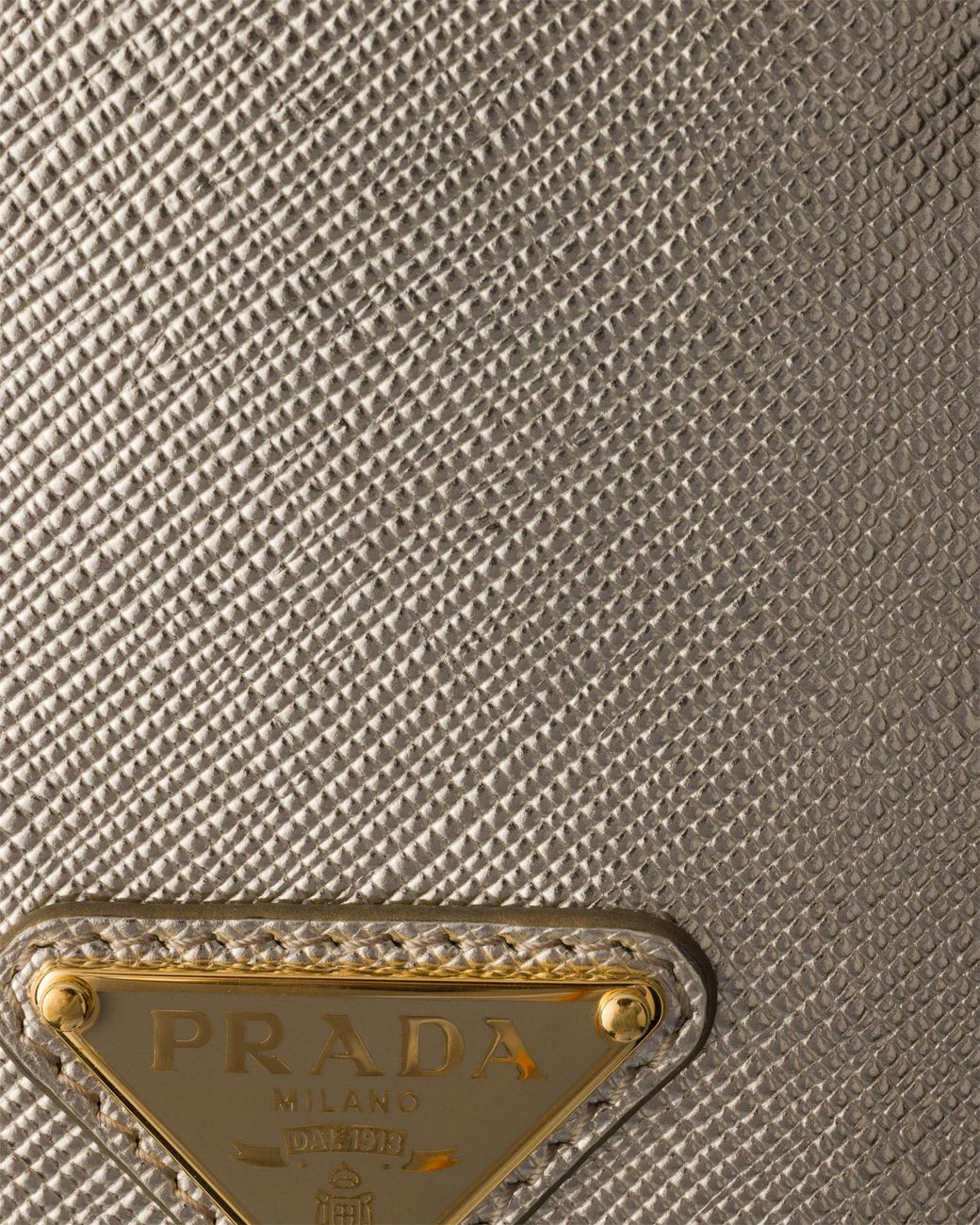Prada White Saffiano Leather Badge Holder