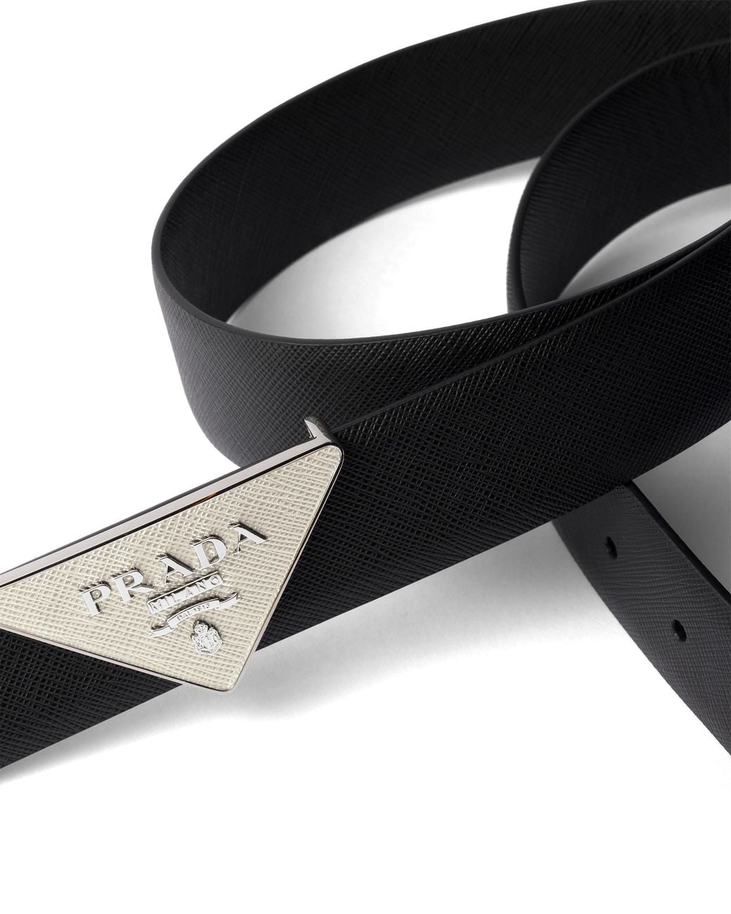 Prada White Saffiano Belt Buckle, Chalk for men