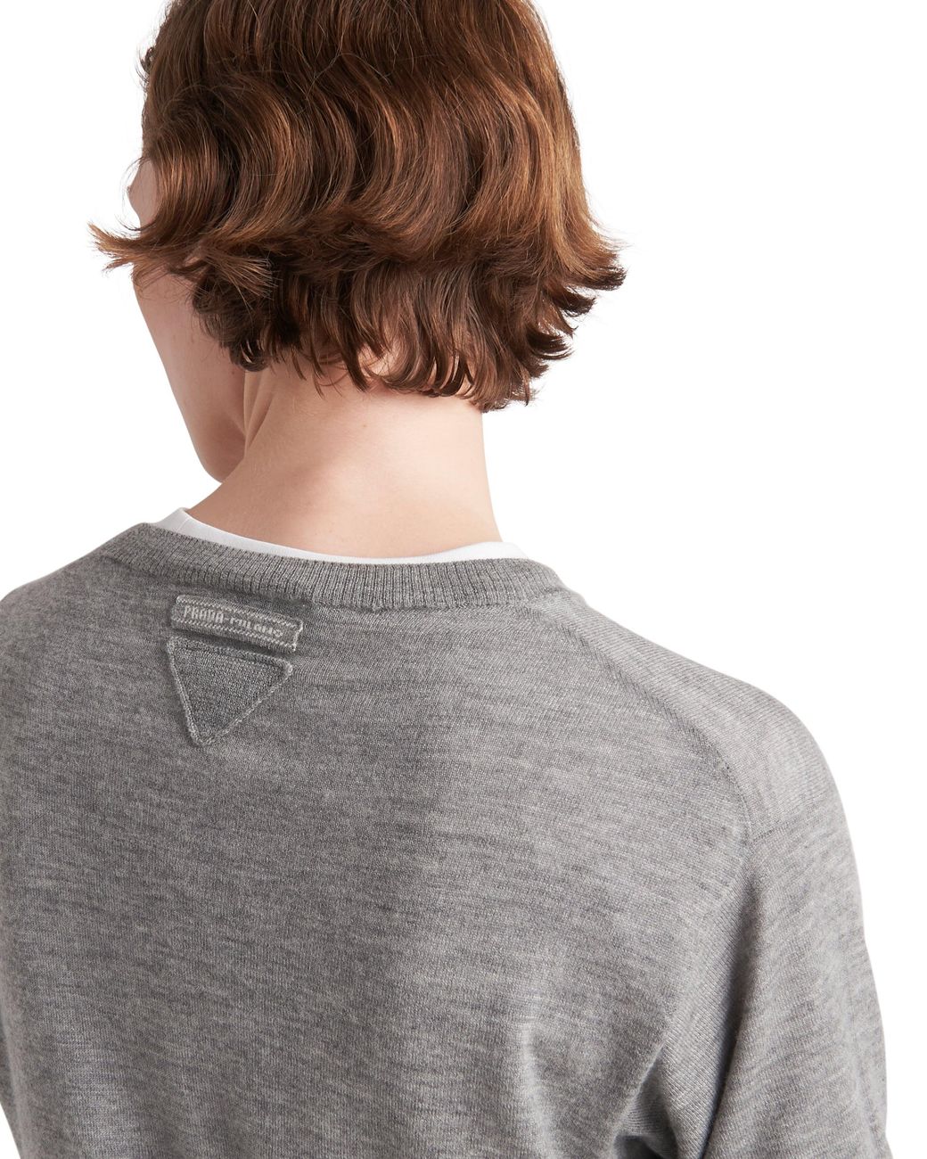 Prada Gray Cashmere Crew-neck Sweater