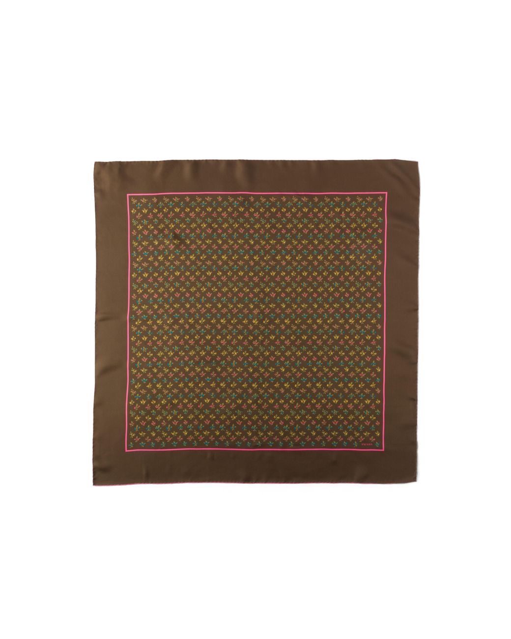 Prada Brown Printed Twill Scarf 90