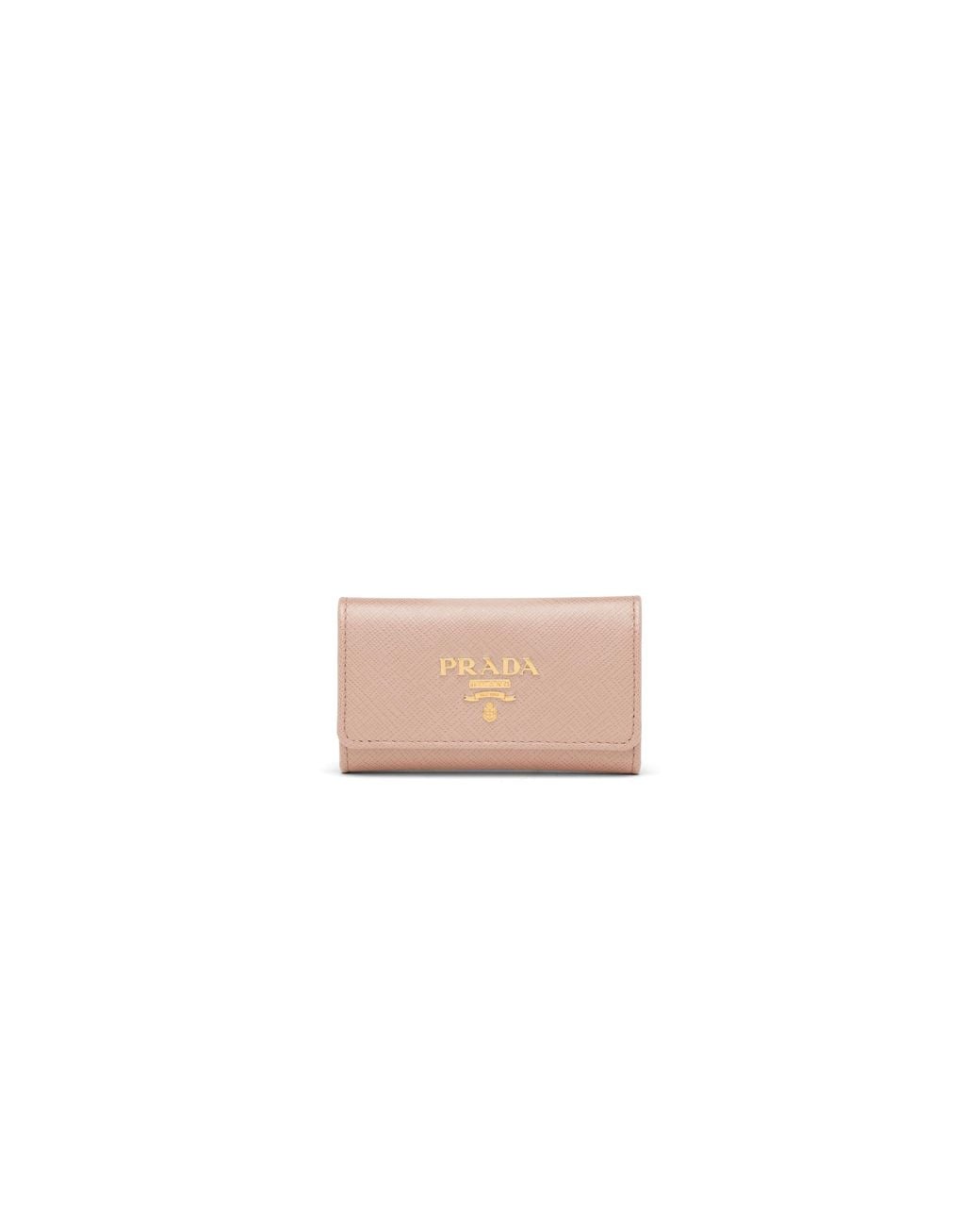 Prada White Saffiano Leather Keychain