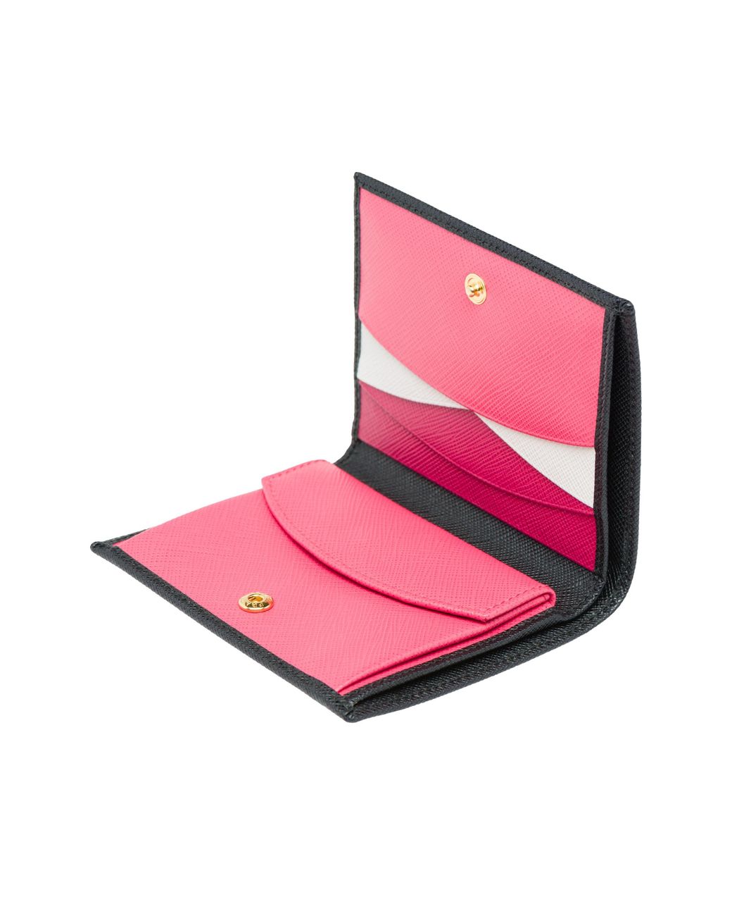 Prada White Small Saffiano Leather Wallet