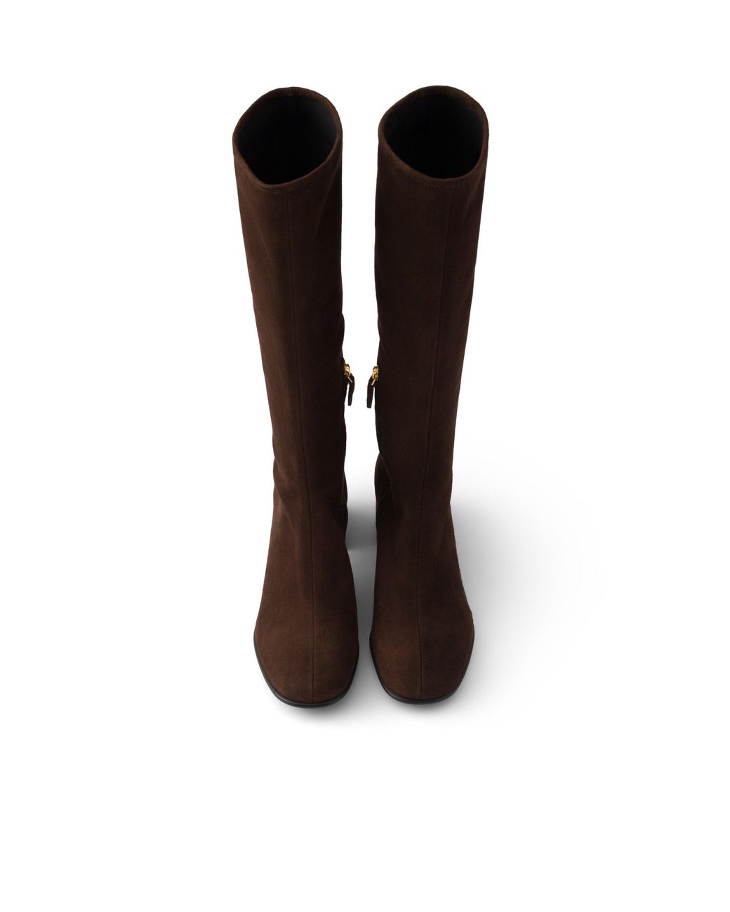 Prada Brown Stretch Suede Boots, Dark