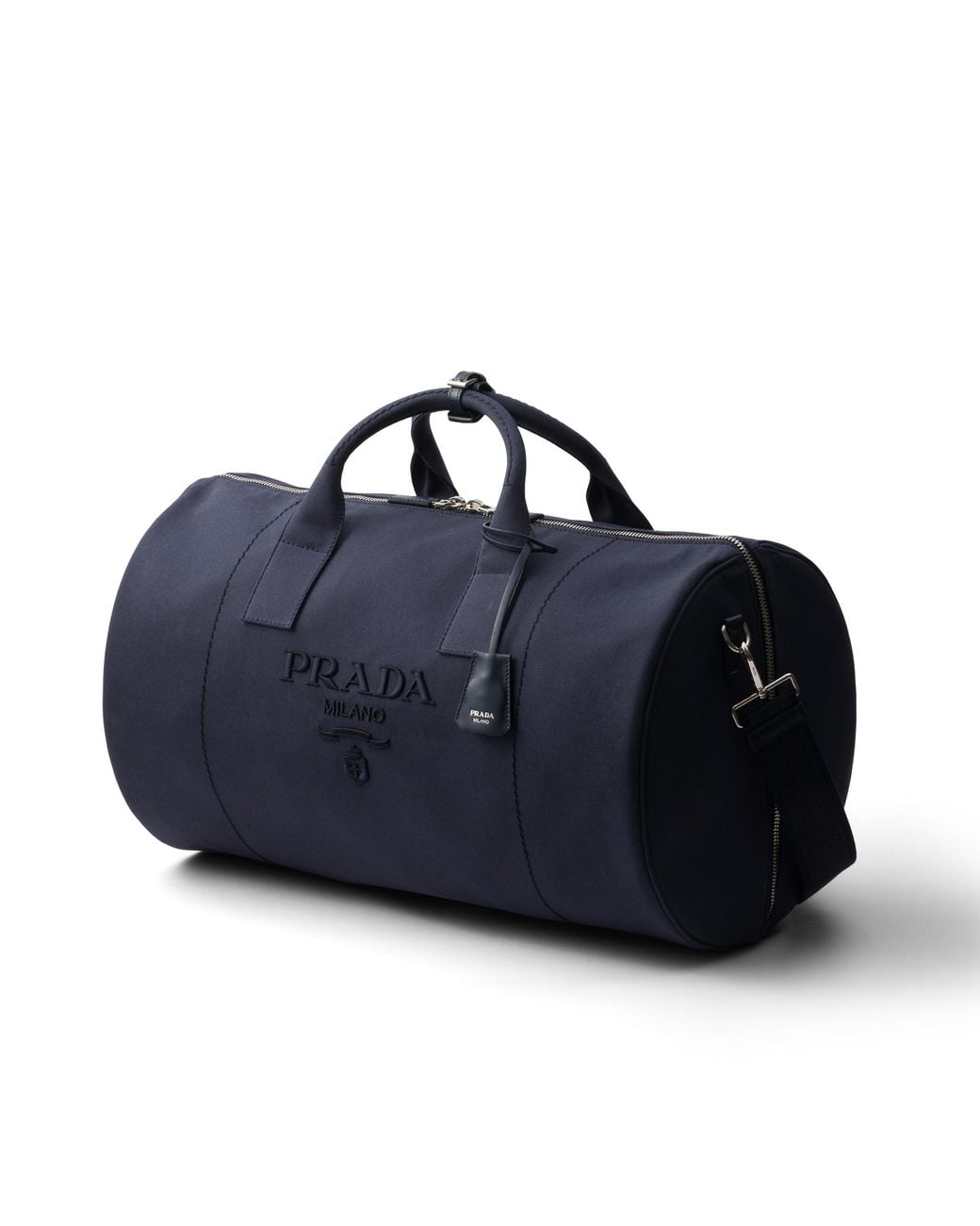 Prada Blue Weekender Aus Canvas