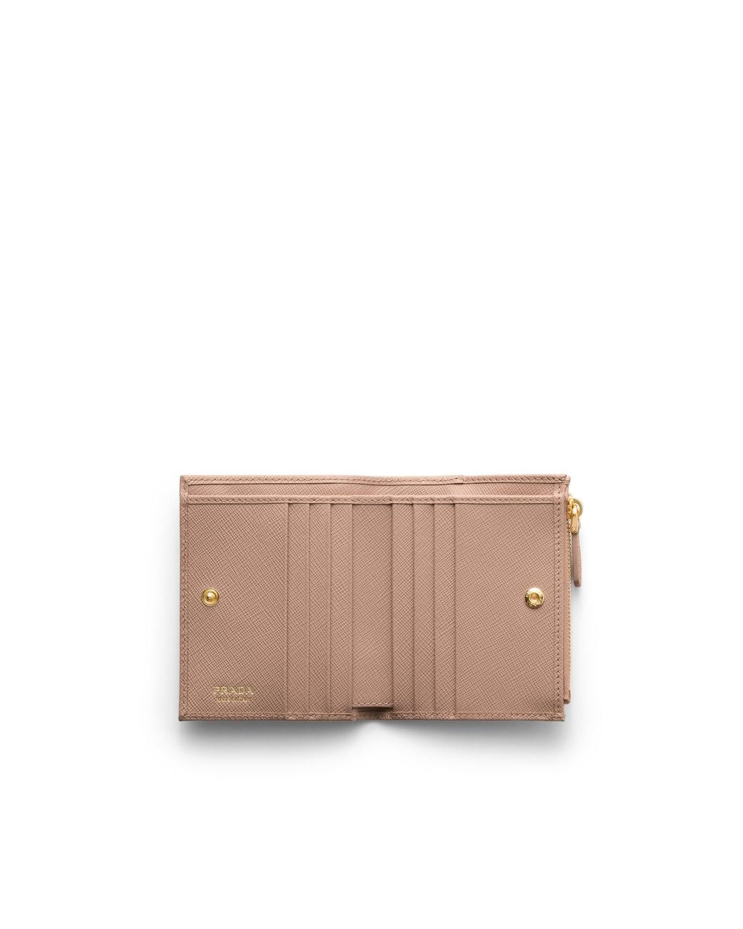 Prada White Small Saffiano Leather Wallet