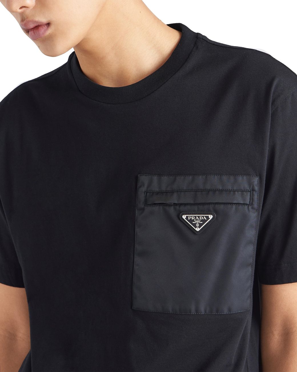 Camiseta De Algodon Prada de hombre de color Black