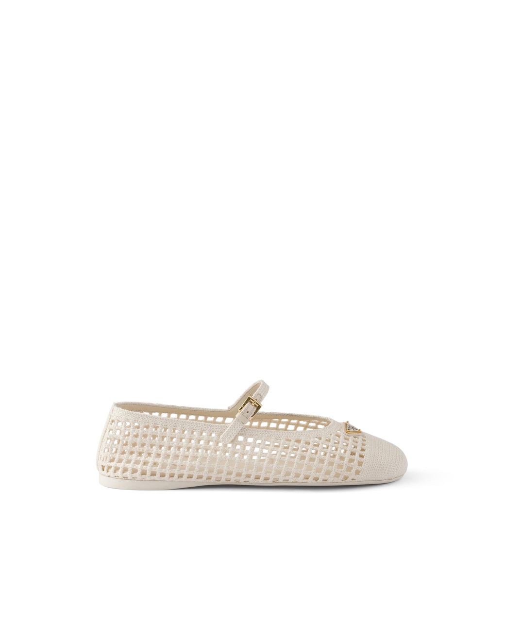 Prada White Crochet Ballerinas