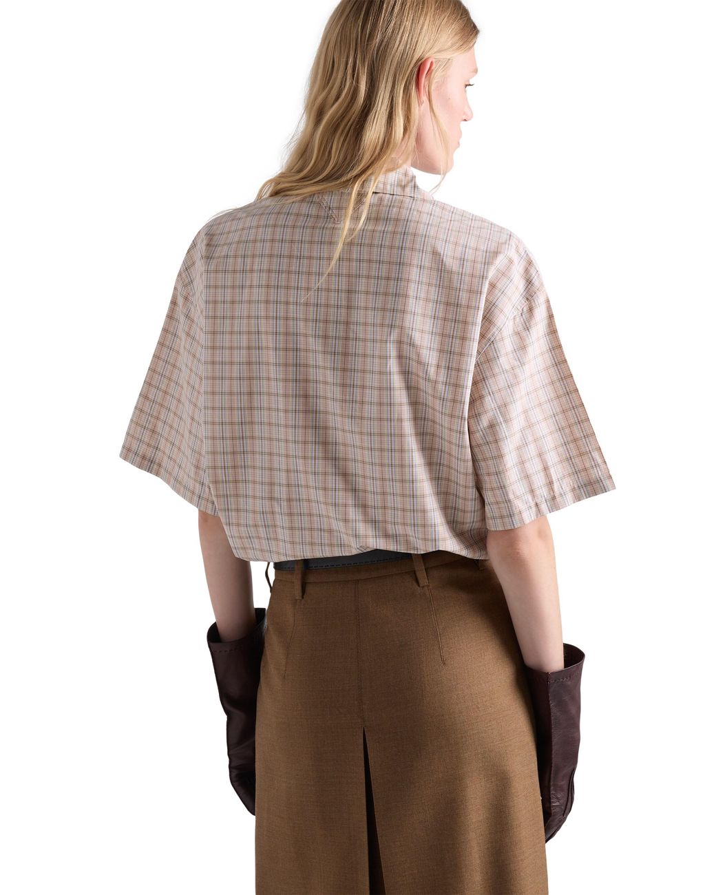 Prada Pink Madras Fabric Bowling Shirt