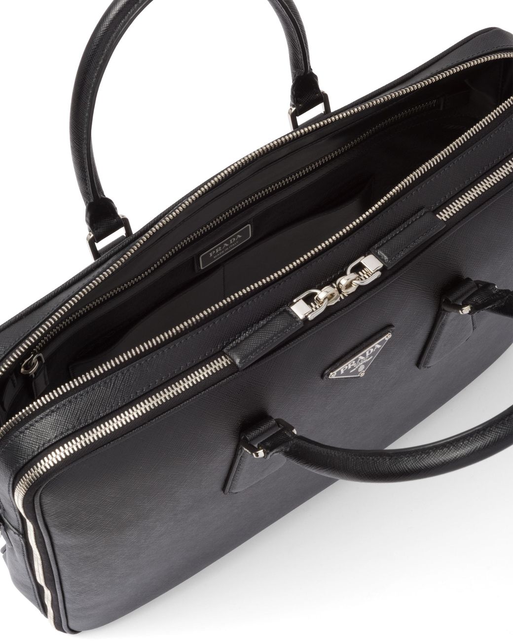 Prada Black Saffiano Leather Briefcase for men