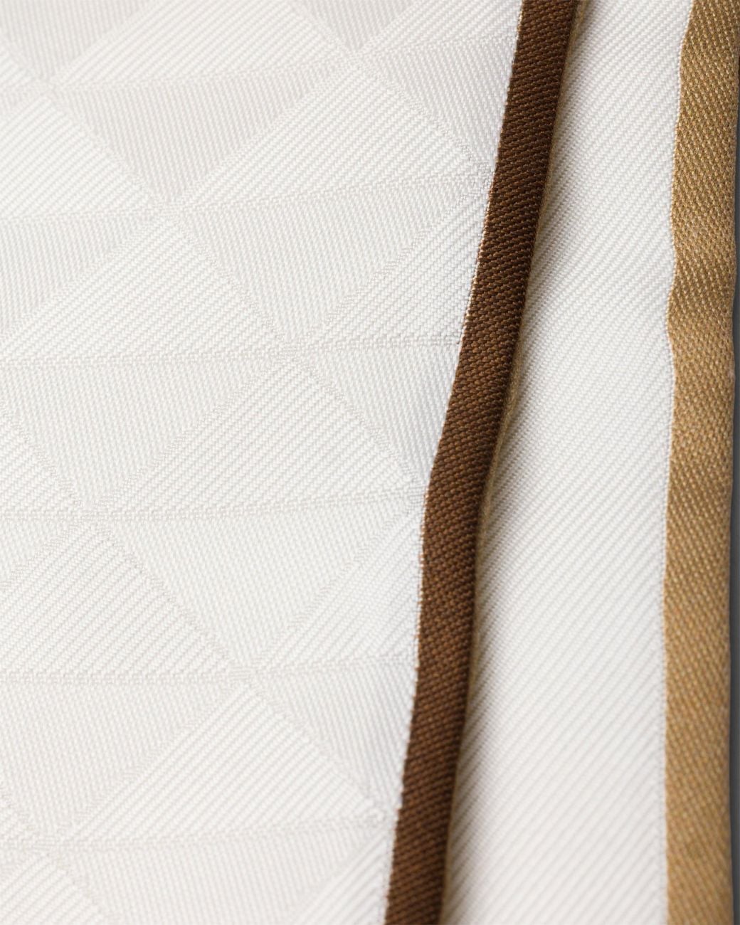 Prada White Printed Silk Twill Jacquard Skinny Scarf