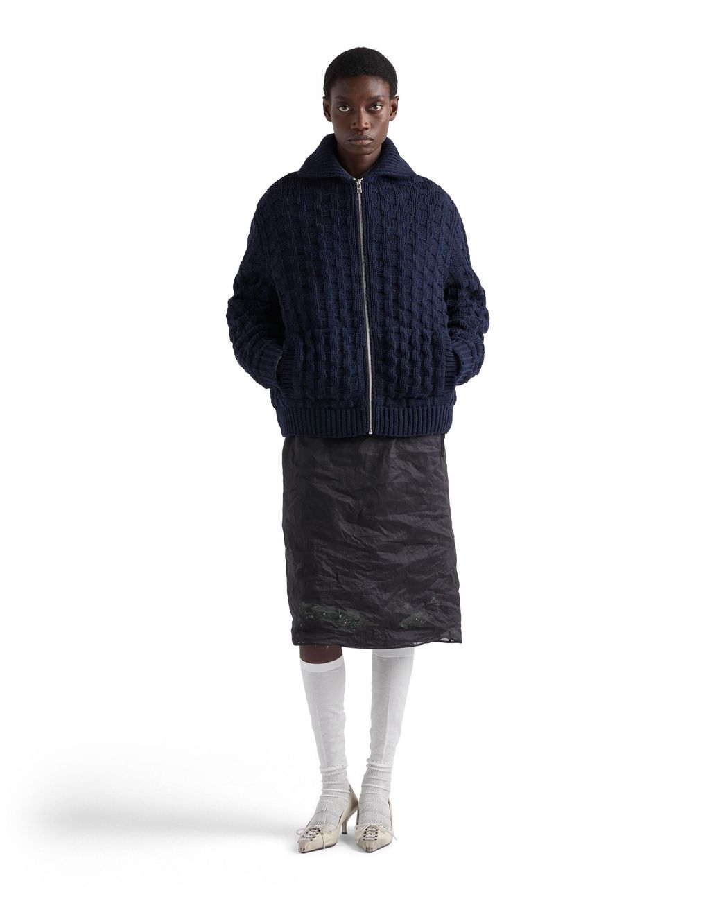 Prada Blue Wool Cardigan