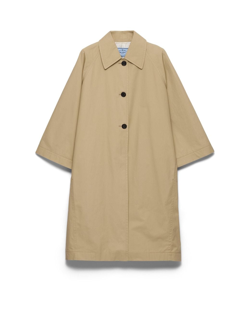 Prada Natural Single-Breasted Cotton Canvas Coat