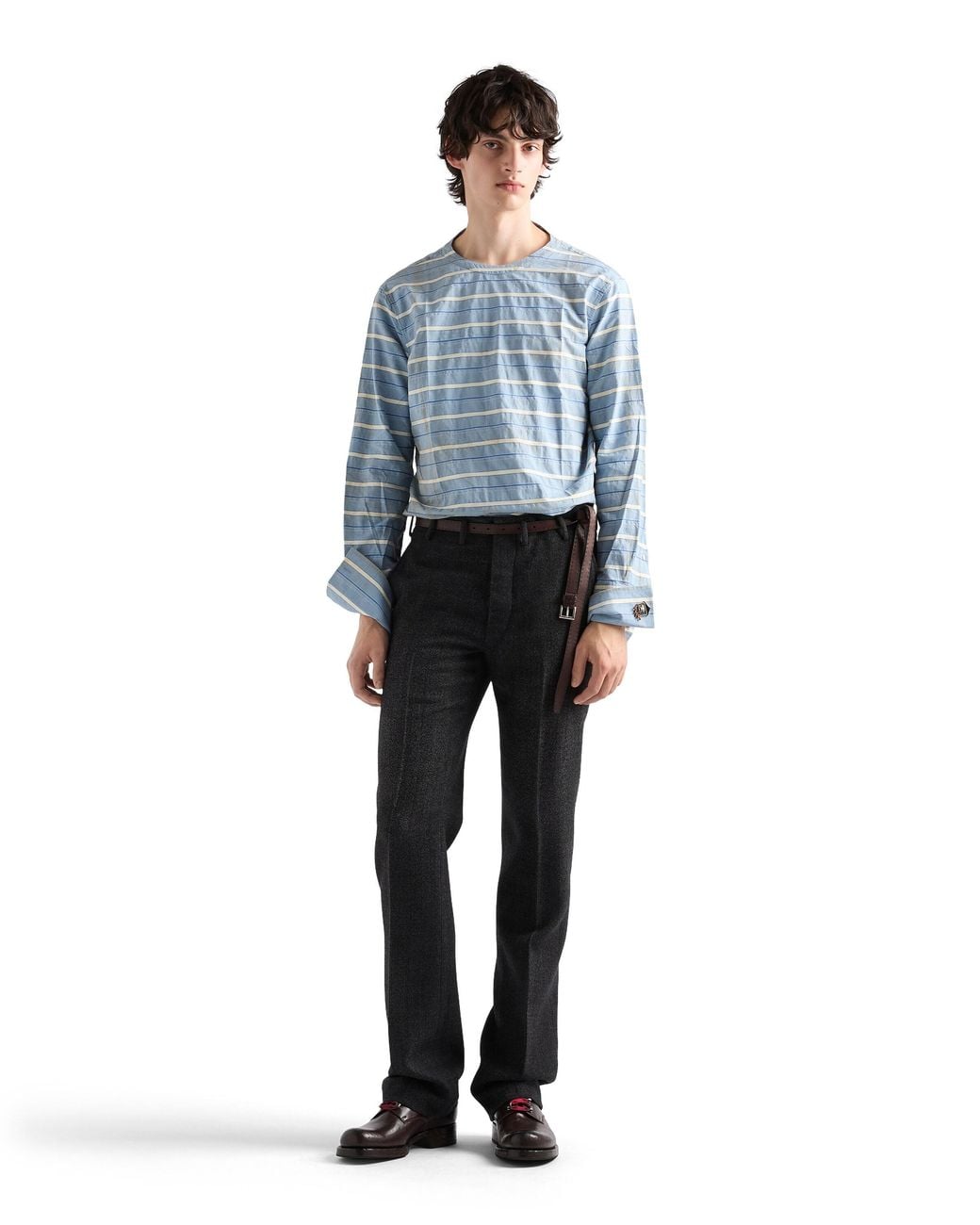 Prada Blue Cotton Shirt for men