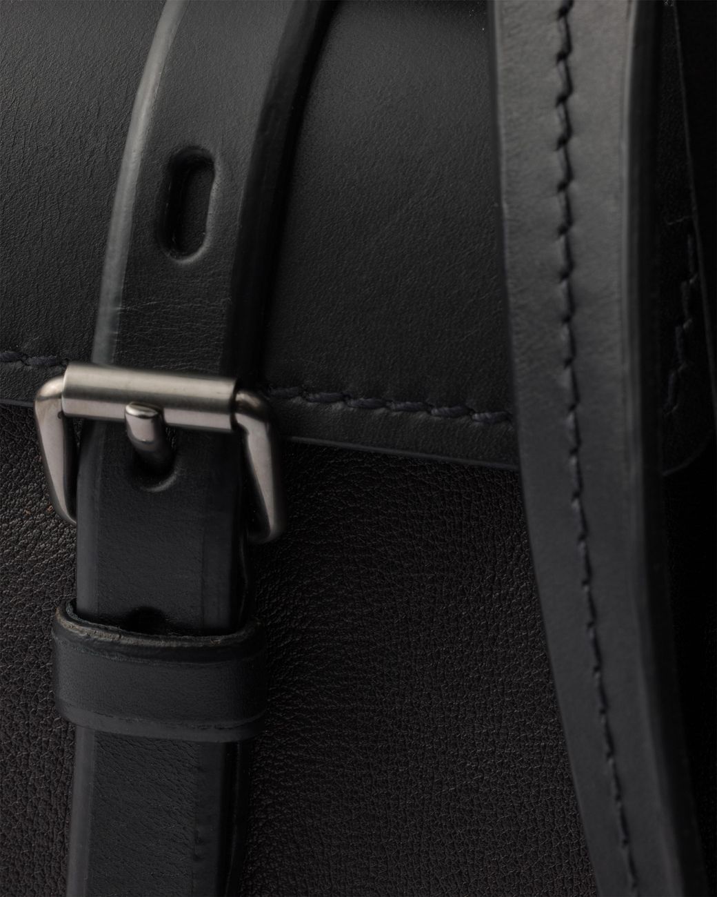 Prada Black Route Large Leather Tote Bag