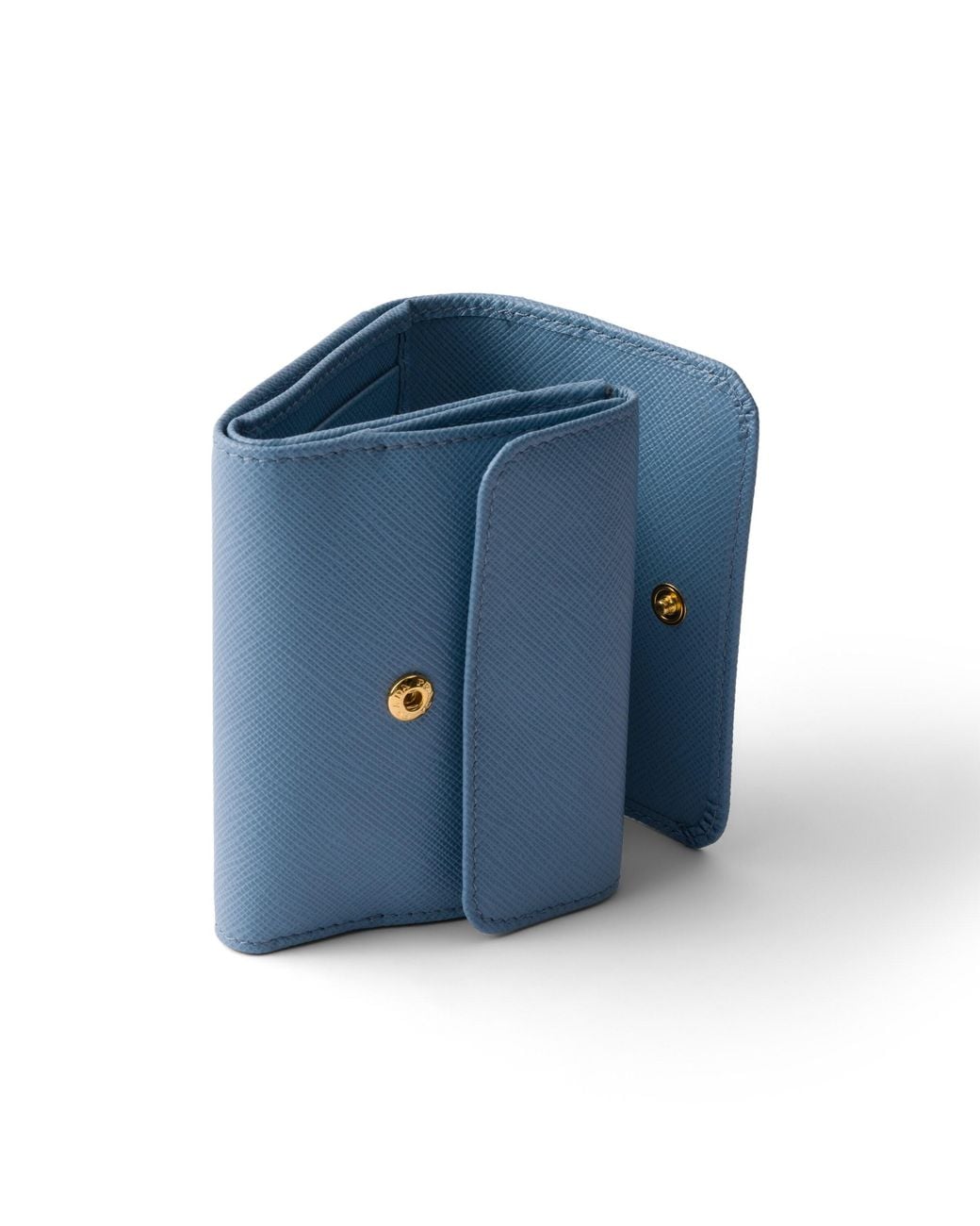 Prada Blue Small Saffiano Leather Wallet