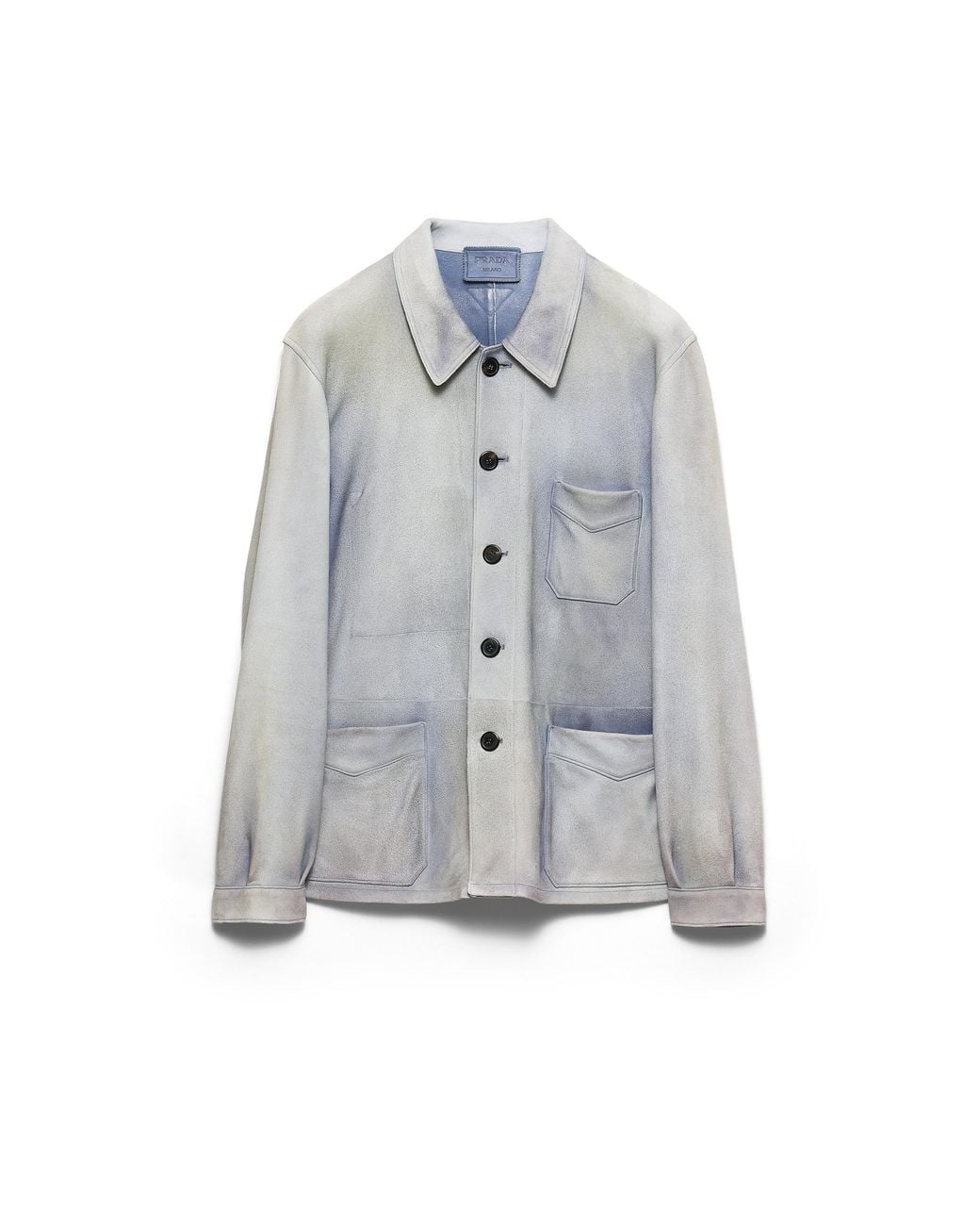 Prada Gray Suede Caban Jacket, Sky for men