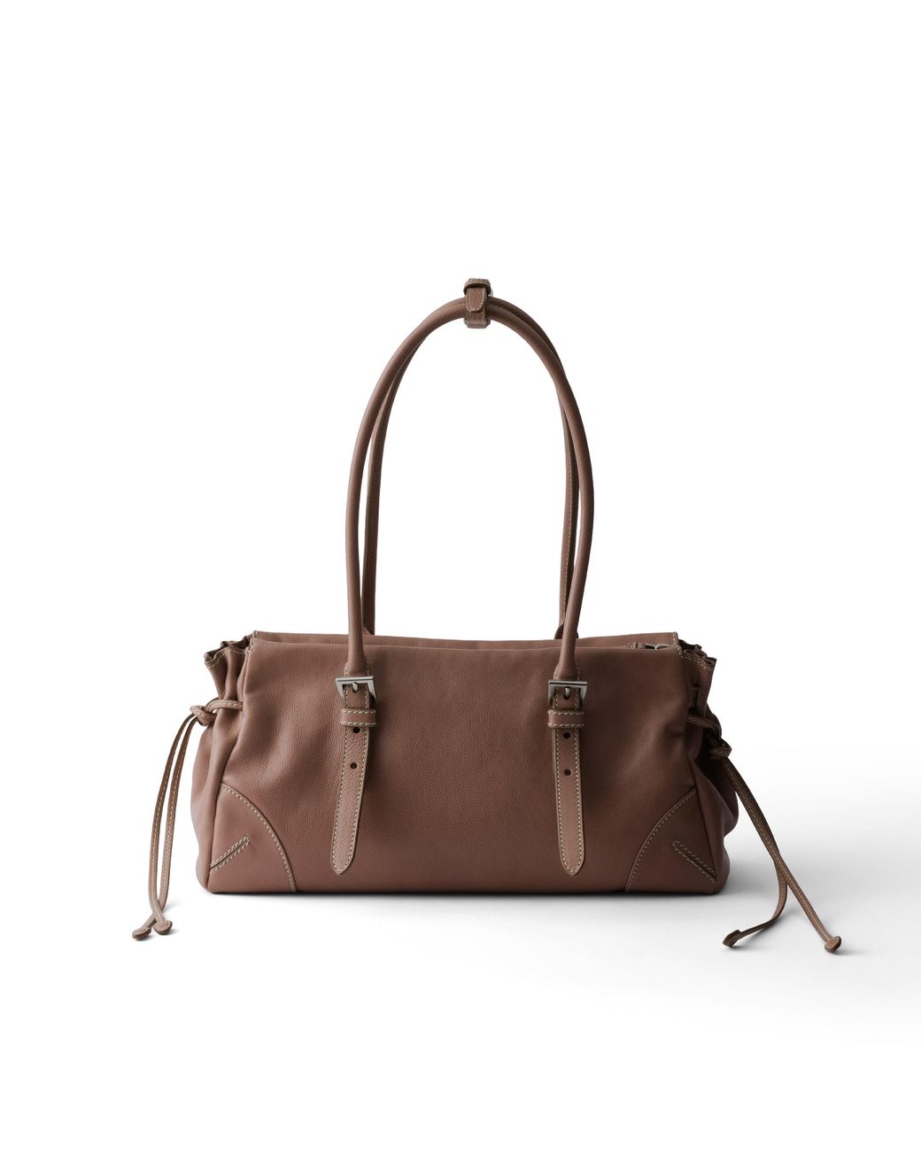 Prada Brown Bonnie Medium Antiqued Leather Tote Bag