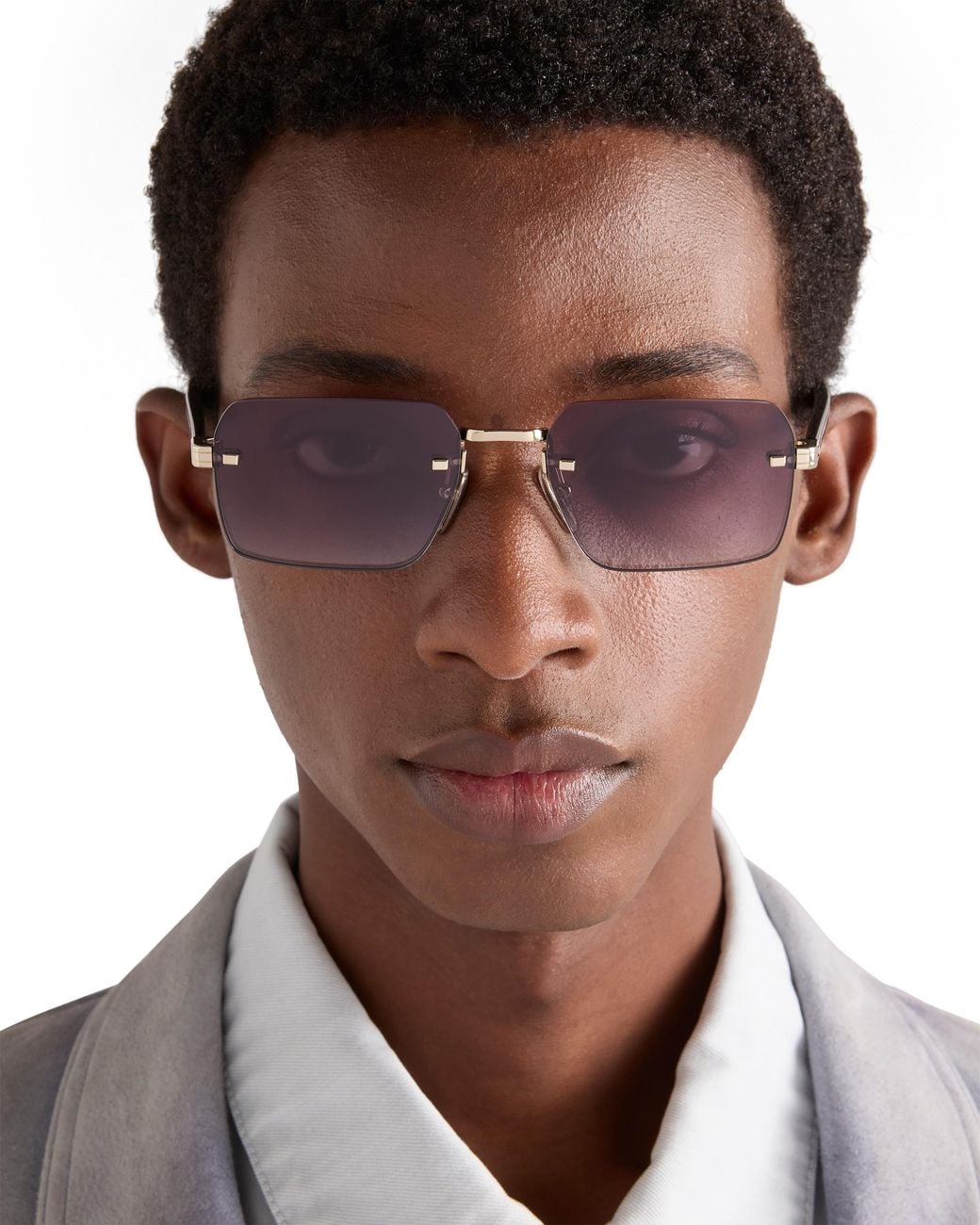 Prada Purple Sunglasses With The Iconic Metal Plaque for men