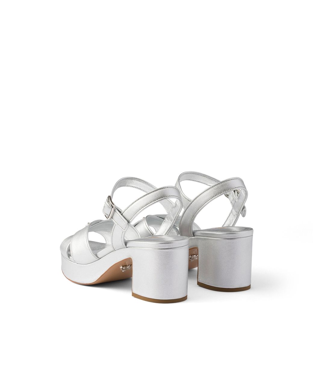 Prada White Nappa Leather Platform Sandals