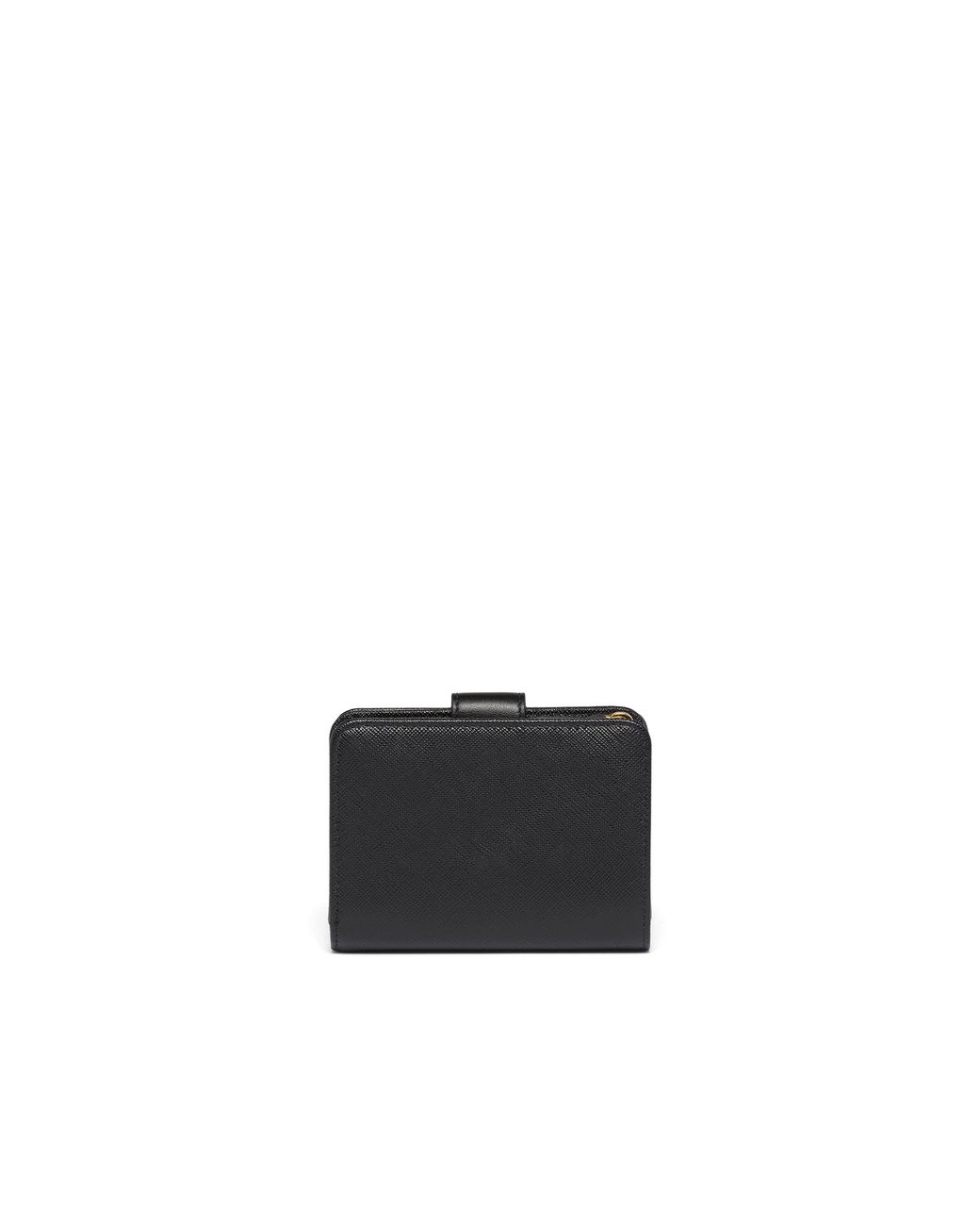 Prada White Small Saffiano And Smooth Leather Wallet