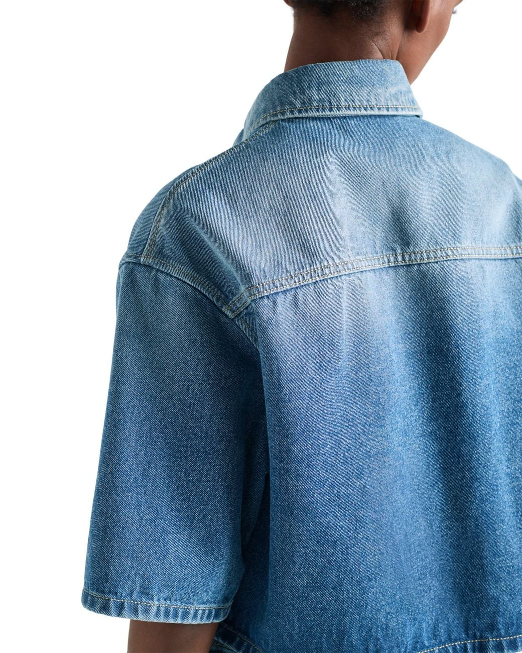 Prada Blue Denim Cropped Shirt