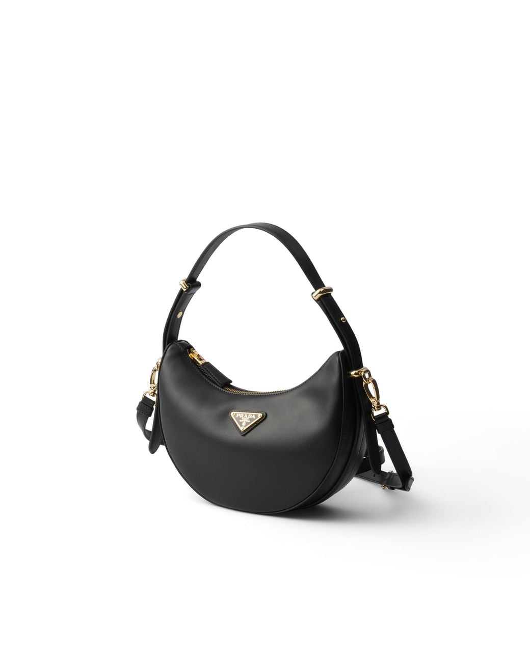 Prada Black Arqué Mini Leather Shoulder Bag