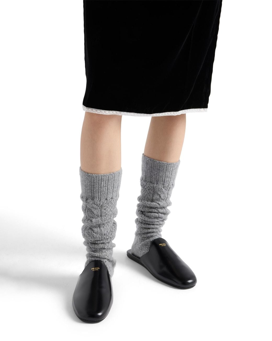 Prada Gray Wool And Cashmere Socks