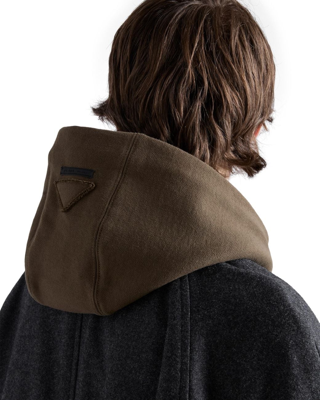 Prada Brown Cotton Fleece Hoodie for men