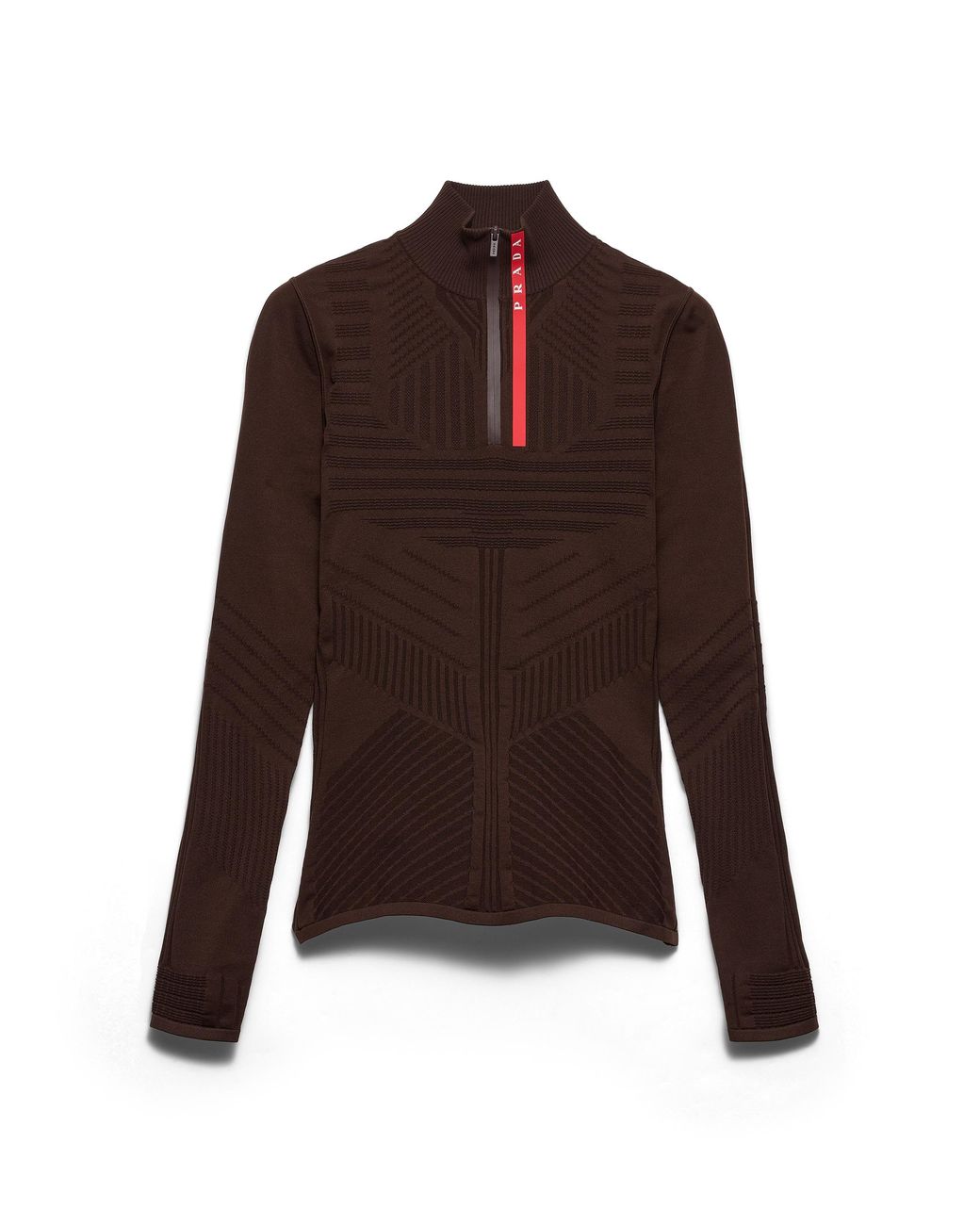 Prada Brown Re-Nylon Turtleneck Sweater, Cocoa