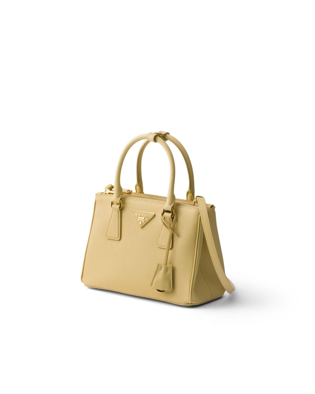 Prada Metallic Galleria Small Saffiano Leather Bag, Vanilla