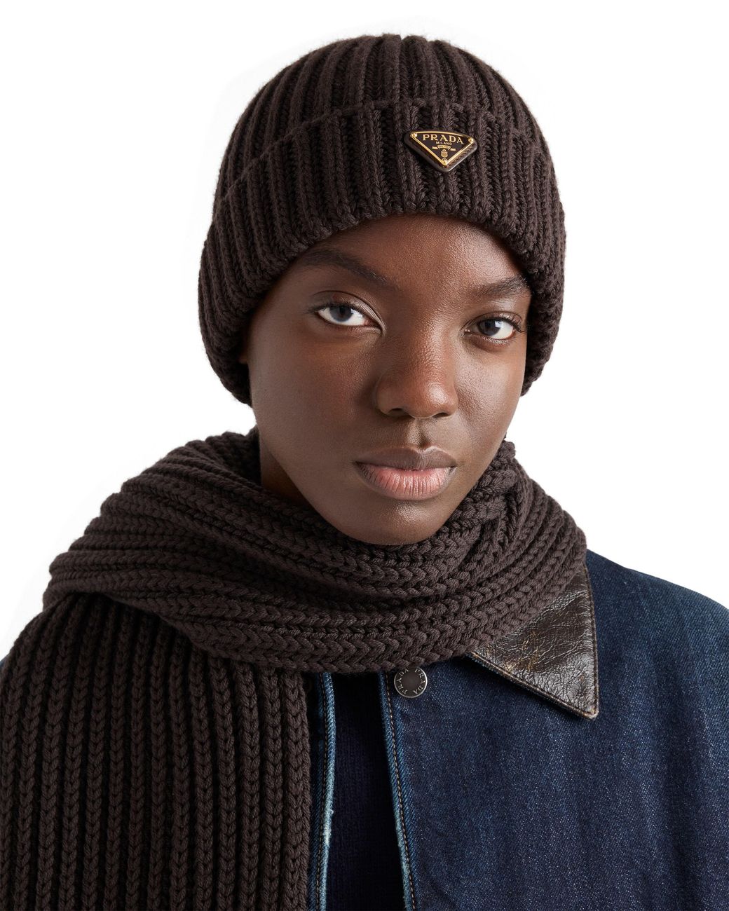 Prada Black Wool Beanie